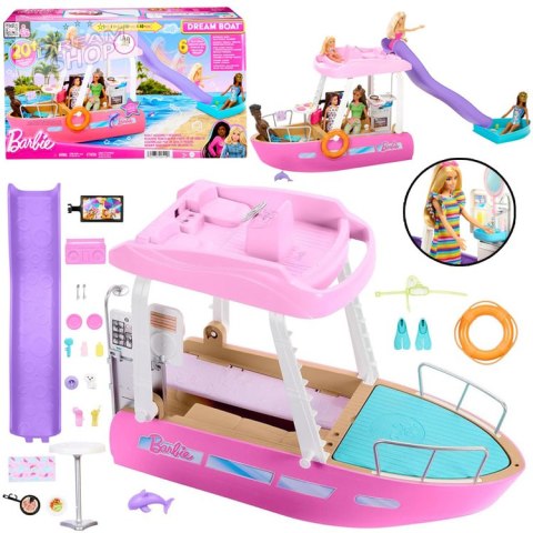 Mattel Barbie Motorówka dla lalek z TRANSFORMACJA WNĘTRZ + akcesoria ZA6042 Mattel Barbie Motorówka dla lalek z TRANSFORMACJA WNĘTRZ + akcesoria ZA6042