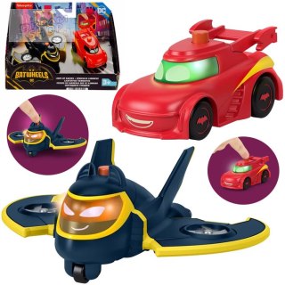 Zestaw autek DC BATWHEELS Pojazdy ze światłami Batwing Redbird ZA6046