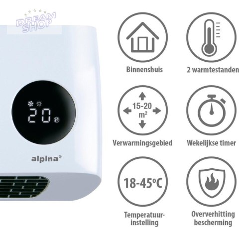 GRZEJNIK NAGRZEWNICA ŚCIENNA 1000-2000W PILOT ALPINA