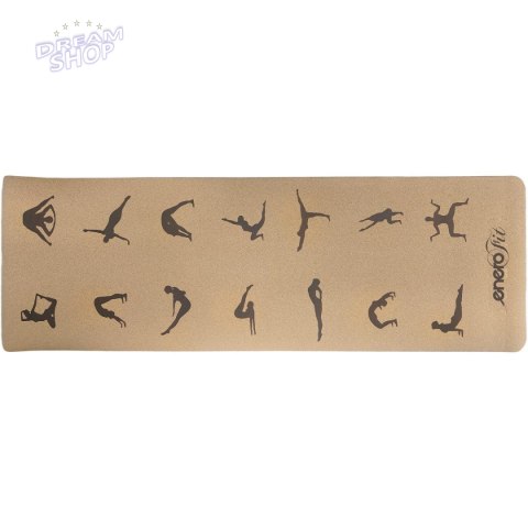 KORKOWA MATA DO JOGI SKŁADANA 183x61x0.4CM ENERO FIT