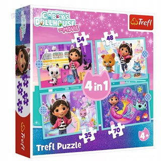 Koci domek Gabi puzzle 4 w 1 Wielka przygoda Gabby Trefl 34670