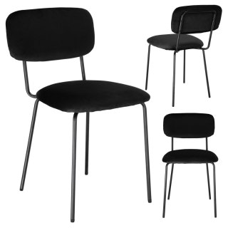Krzesło LOUIS Black Czarne Velvet
