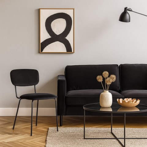 Krzesło LOUIS Black Czarne Velvet