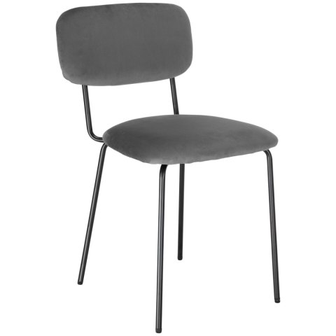 Krzesło LOUIS Black Grafitowe Velvet