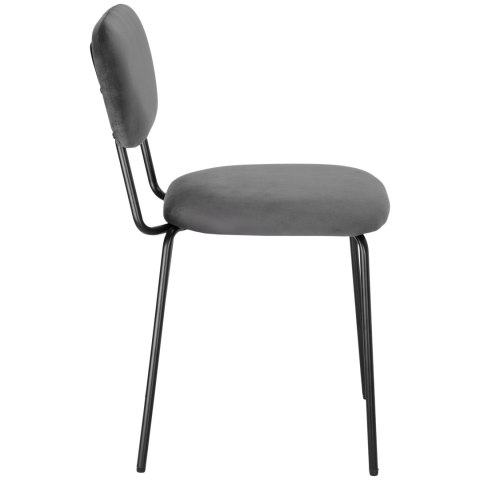 Krzesło LOUIS Black Grafitowe Velvet