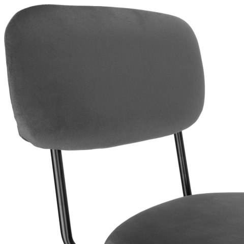 Krzesło LOUIS Black Grafitowe Velvet