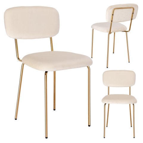 Krzesło LOUIS Gold Beżowe Velvet