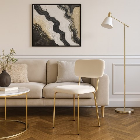 Krzesło LOUIS Gold Beżowe Velvet