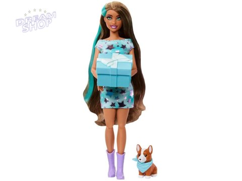 Mattel Barbie Party Unboxed lalka z serii: Urodziny + pies corgi ZA6066