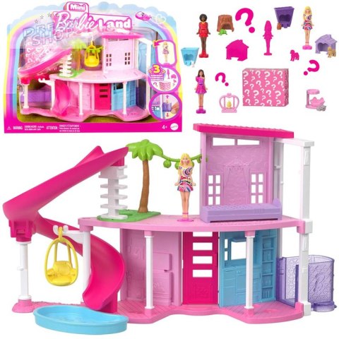 Mattel Mini Barbie Land Domek dla lalek + lalka i pupil + akcesoria ZA6039 Mattel Mini Barbie Land Domek dla lalek + lalka i pupil + akcesoria ZA6039