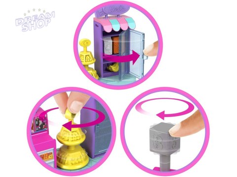 Mattel Mini Barbie Land Lalka kasjerka + supermarket i akcesoria ZA6041 B
