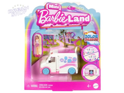 Mattel Mini Barbie Land Lalka lekarka + autko karetka pogotowia ZA6038 D