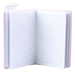 Notatnik W Linie Brokatowy Naszywki Różowy B6 80 Kartek