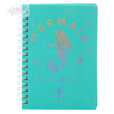 Notatnik W Linie Holograficzna Syrenka Turkusowy A6 80 Kartek