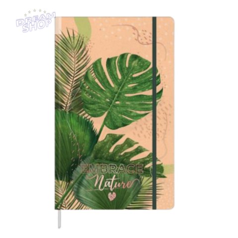 Notatnik Zeszyt Planner W Linie Liście Monstera Gumka A5 80 Kartek