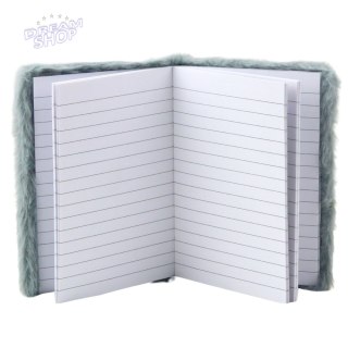 Pluszowy Notatnik W Linie Błyszcząca Gwiazda Szary A6 80 Kartek