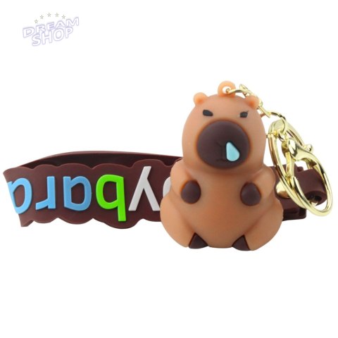 Brelok Figurka Kapibara Brązowa Zawieszka Karabińczyk Kółko Brelok Figurka Kapibara Brązowa Zawieszka Karabińczyk Kółko
