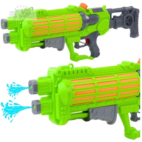 Duży Pistolet Na Wodę Pompowany Mechanicznie Podwójna Dysza Zielony 1250ml Duży Pistolet Na Wodę Pompowany Mechanicznie Podwójna Dysza Zielony 1250ml