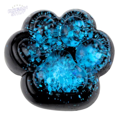 Gniotek Kocia Łapka Antystresowa Sensoryczna Squishy Czarna Niebieski Brokat Gniotek Kocia Łapka Antystresowa Sensoryczna Squishy Czarna Niebieski Brokat