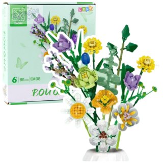 Klocki Konstrukcyjne Dekoracyjny Bukiet Kwiaty Kolorowe 997 el.