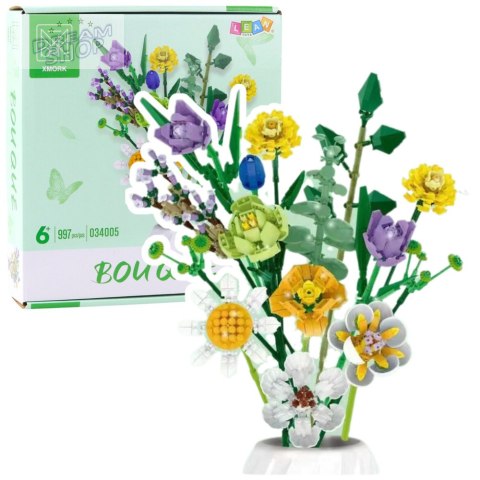 Klocki Konstrukcyjne Dekoracyjny Bukiet Kwiaty Kolorowe 997 el.