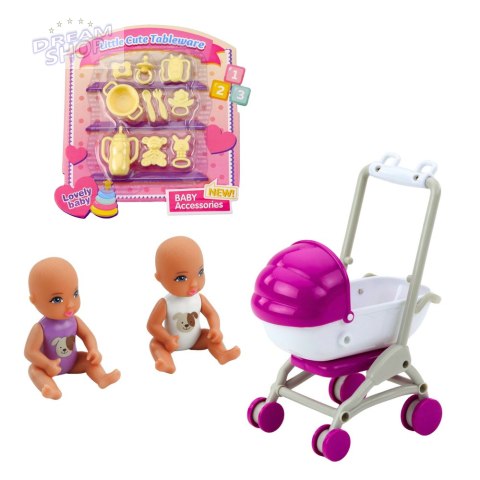 Lalka Anlily Mama Z Dwójką Dzieci Wózek Akcesoria Dziecięce Lalka Anlily Mama Z Dwójką Dzieci Wózek Akcesoria Dziecięce