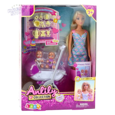 Lalka Anlily Mama Z Dwójką Dzieci Wózek Akcesoria Dziecięce Lalka Anlily Mama Z Dwójką Dzieci Wózek Akcesoria Dziecięce