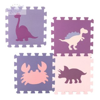 Miękkie Puzzle Mata Edukacyjna Kojec Pianka EVA Różowe Fioletowe 25szt