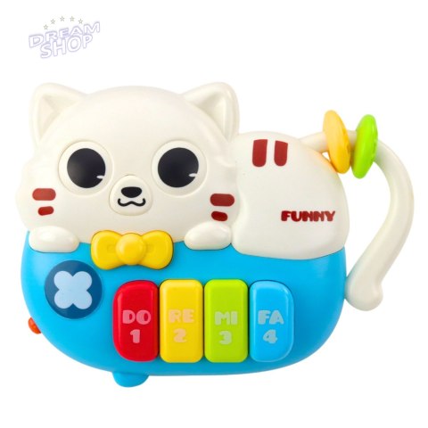 Mini Pianinko Dla Malucha Kotek Niebieski Światła Dźwięki