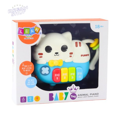 Mini Pianinko Dla Malucha Kotek Niebieski Światła Dźwięki