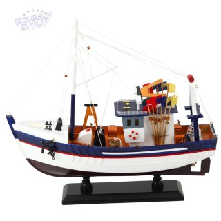 Model Kolekcjonerski Dekoracyjny Statek Kuter Rybacki Wyposażony 37x34cm