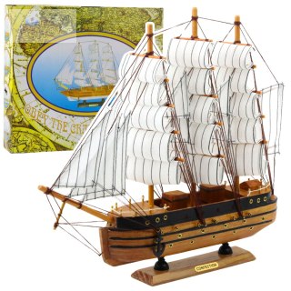 Model Kolekcjonerski Dekoracyjny Statek Żaglowiec Trójmasztowy Biały 39x36cm