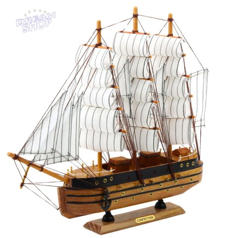 Model Kolekcjonerski Dekoracyjny Statek Żaglowiec Trójmasztowy Biały 39x36cm Model Kolekcjonerski Dekoracyjny Statek Żaglowiec Trójmasztowy Biały 39x36cm
