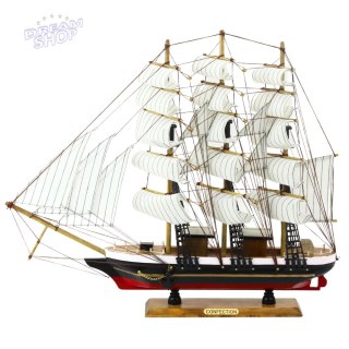 Model Kolekcjonerski Dekoracyjny Statek Żaglowiec Trójmasztowy Biały 53x45cm