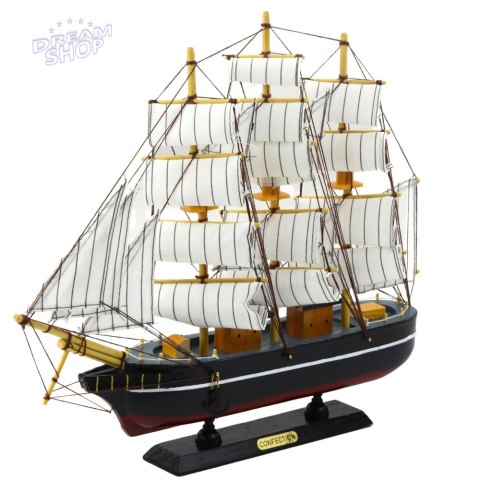 Model Kolekcjonerski Dekoracyjny Statek Żaglowiec Trójmasztowy Czarny 39x36cm Model Kolekcjonerski Dekoracyjny Statek Żaglowiec Trójmasztowy Czarny 39x36cm