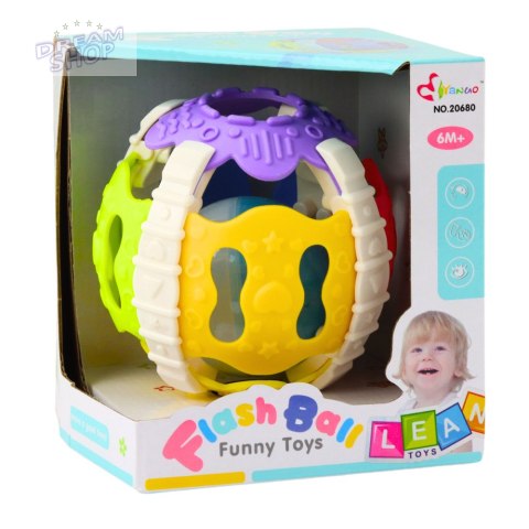 Piłeczka Sensoryczna Dla Niemowląt Gumowa Światła Dźwięki Kolorowa