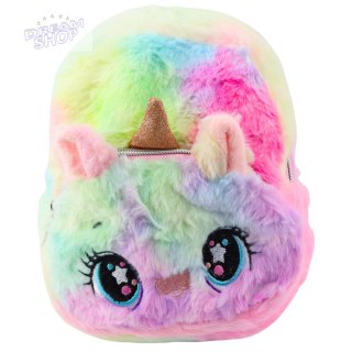 Plecak Dziecięcy Pluszowy Jednorożec Tęczowy Kolorowy 20cm 3L