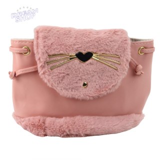 Plecak Dziecięcy Pluszowy Uszy Regulowany Pasek Różowy 22cm 4L