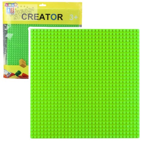 Płyta Plansza Konstrukcyjna Do Klocków Budowania Zielona 25,5x25,5 cm