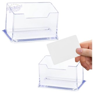 Pojemnik Na Wizytówki Przeźroczysty Transapentny Plastikowy 11cm