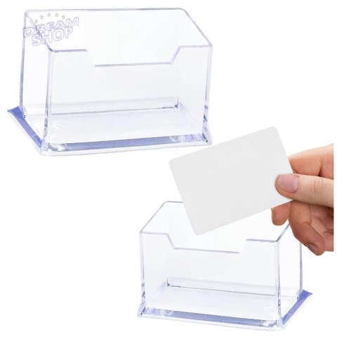 Pojemnik Na Wizytówki Przeźroczysty Transapentny Plastikowy 11cm