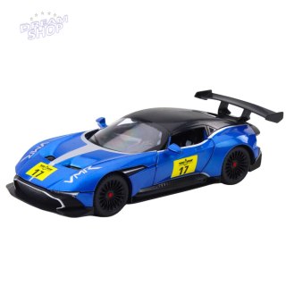 Samochód Metalowy Sportowy Światła Dźwięki Napęd Niebieski 1:22