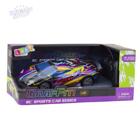 Samochód Sportowy Zdalnie Sterowany RC Światła LED Fioletowy 1:22