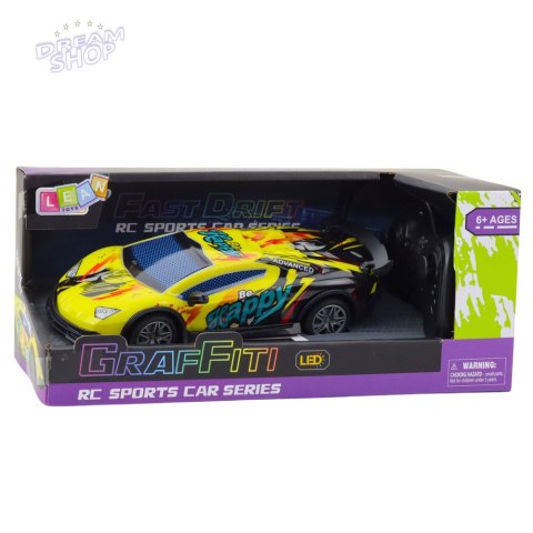 Samochód Sportowy Zdalnie Sterowany RC Światła LED Żółty 1:22