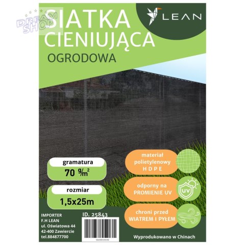 Siatka Cieniująca Na Ogrodzenie Płot Maskująca Szara 1.5M 25M 70g/m²