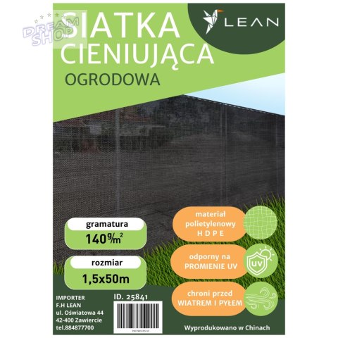 Siatka Cieniująca Na Ogrodzenie Płot Maskująca Szara 1.5M 50M 140g/m²