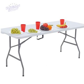 Stół Składany Z Blokadą Cateringowy Bankietowy Stolik Biały 180 x 74 cm