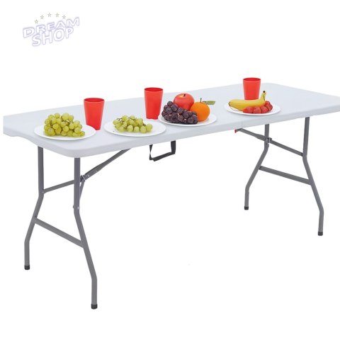 Stół Składany Z Blokadą Cateringowy Bankietowy Stolik Biały 180 x 74 cm