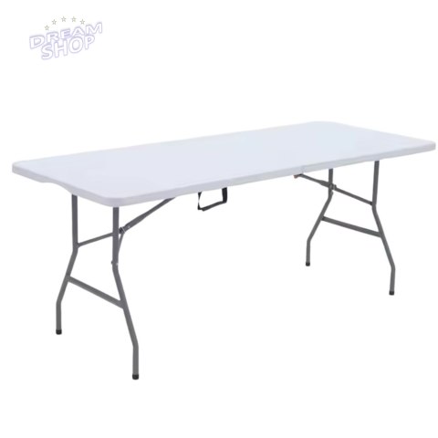Stół Składany Z Blokadą Cateringowy Bankietowy Stolik Biały 180 x 74 cm