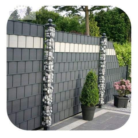 Taśma Ogrodzeniowa Ochrona UV 20 Klipsów Szara 450 g/m² 19x35m